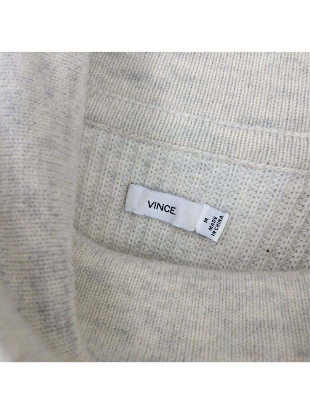 Vince M Wool Cashmere Sweater Cowl Neck Side Zip Oversized Quiet Luxury - Picture 2 of 6